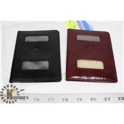 PASSPORT HOLDERS- BLACK/BURGUNDY LEATHER SET OF 2