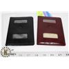 Image 1 : PASSPORT HOLDERS- BLACK/BURGUNDY LEATHER SET OF 2
