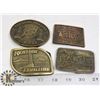 Image 1 : BELT BUCKLES- 4 ASSORTED METAL DRILLING COMPANY