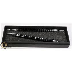 CROSS PEN & PENCIL SET- BLACK & SILVER