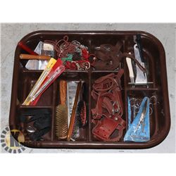 DOG GROOMING SUPPLIES- LARGE TRAY LOT ASSORTED