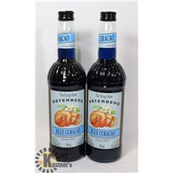 TWO BOTTLES OF OSTERBERG BLUE CURACAO SYRUP