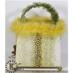 YELLOW MULTI-COLORED CLOTH TABLE LAMP