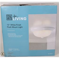 NEW WHITE FINISH FLUSH MOUNT LIGHT