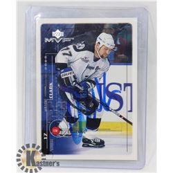 WENDEL CLARK TAMPA BAY LIGHTNING SIGNED CARD