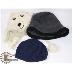 LOT OF 3 ANIMAL FACE TOQUES