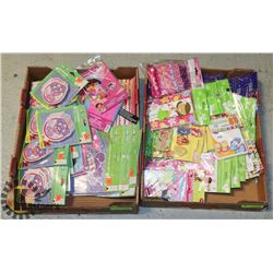 TWO FLATS OF KIDS PARTY SUPPLIES