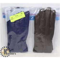 2PK LADIES LEATHER GLOVES SMALL