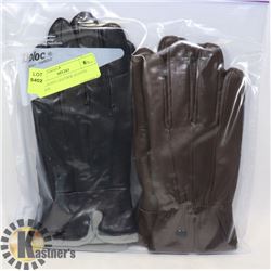 2PK LADIES LEATHER GLOVES LARGE