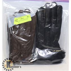 2PK LADIES LEATHER GLOVES MEDIUM
