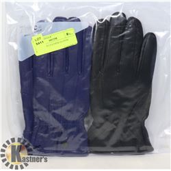 2PK LADIES LEATHER GLOVES MEDIUM
