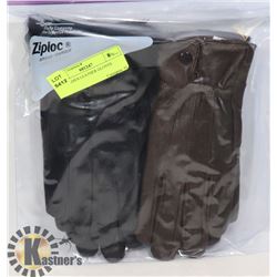 2PK LADIES LEATHER GLOVES SMALL
