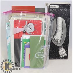 BOX OF ADULT COMICS; POST CARDS; ETC.-