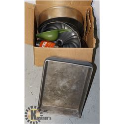 BOX OF ASSORTED CAKE PANS