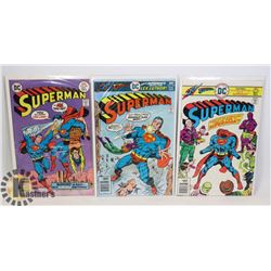 THREE 30 CENT SUPERMAN COMICS