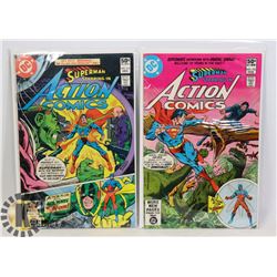 2 VINTAGE SUPERMAN IN ACTION COMICS