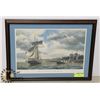 Image 1 : FRAMER ART-CAPTURE OF THE CUYAHOGA, 1812.SIGNED