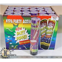 CASE OF 24 PARTY POPPERS (NOT FIREWORKS)