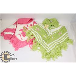 TWO SIZE LARGE GIRL SWEATERS PONCHO