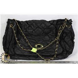 NEW BLACK FAUX LEATHER WOMENS PURSE