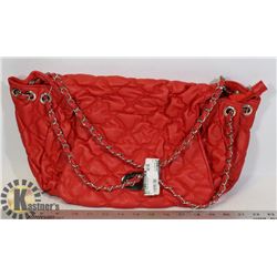 NEW RED FAUX LEATHER WOMENS PURSE
