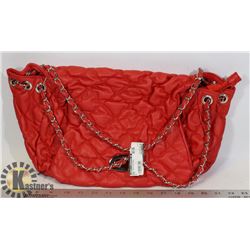NEW RED FAUX LEATHER WOMENS PURSE