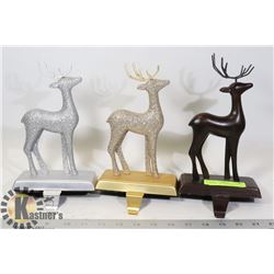 SET OF 3 DEER CHRISTMAS SOCK HANGERS