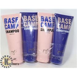 TWO BOTTLES OF BASE CAMP SHAMPOO AND TWO BOTTLES