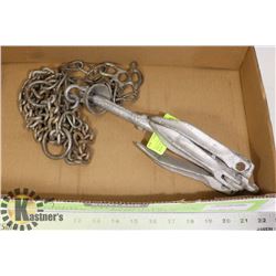 VINTAGE NORWAY GALVANIZED BOAT ANCHOR-1.5KG-3.4LBS