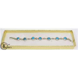 SILVER & NATURAL TURQUOISE BRACELET