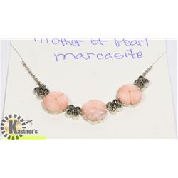 STERLING SILVER .925 MOTHER OF PEARL/MARCASITE