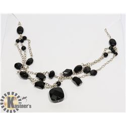 STERLING SILVER .925 ONYX NECKLACE