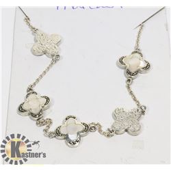 STERLING SILVER .925 MOTHER OF PEARL/MARCASITE