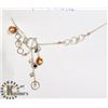 Image 1 : STERLING SILVER .925 CITRINE/PEARL NECKLACE