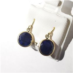 10K YELLOW GOLD SAPPHIRE(5.1CT)  EARRINGS