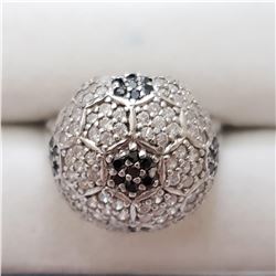 SILVER CUBIC ZIRCONIA  RING (~SIZE 7.5)