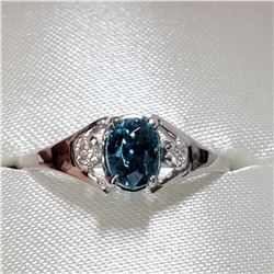 10K WHITE GOLD BLUE ZIRCONIA(1CT) DIAMOND