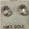 Image 1 : 10K YELLOW GOLD ROSE QUARTZ(1.6CT)  EARRINGS