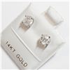 Image 3 : 14K WHITE GOLD DIAMOND(0.8CT) EARRINGS