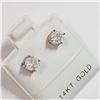 Image 4 : 14K WHITE GOLD DIAMOND(0.8CT) EARRINGS