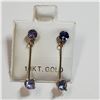 Image 1 : 10K YELLOW GOLD TANZANITE(1CT)  EARRINGS