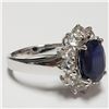 Image 3 : SILVER RHODIUM PLATED SAPPHIRE(4CT) RING