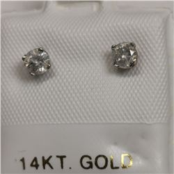 14K WHITE GOLD 2 DIAMOND(0.3CT)  EARRINGS