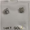Image 1 : 14K WHITE GOLD 2 DIAMOND(0.3CT)  EARRINGS