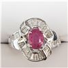 Image 1 : SILVER RUBY  RING (~WEIGHT 6.3G)
