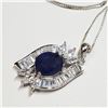 Image 3 : SILVER SAPPHIRE CUBIC ZIRCONIA  NECKLACE