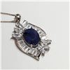Image 4 : SILVER SAPPHIRE CUBIC ZIRCONIA  NECKLACE