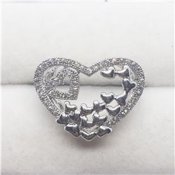 SILVER CUBIC ZIRCONIA  RING (~SIZE 6.5)