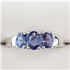 Image 1 : SILVER RHODIUM PLATED TANZANITE(1CT)  RING