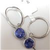 Image 1 : 10K WHITE GOLD TANZANITE(2.3CT)  EARRINGS